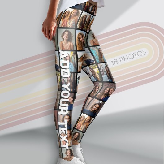 Creëer een Aangepaste fotocollage met 18 foto's Leggings