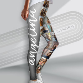 Creëer een Aangepaste fotocollage met 18 foto's Leggings