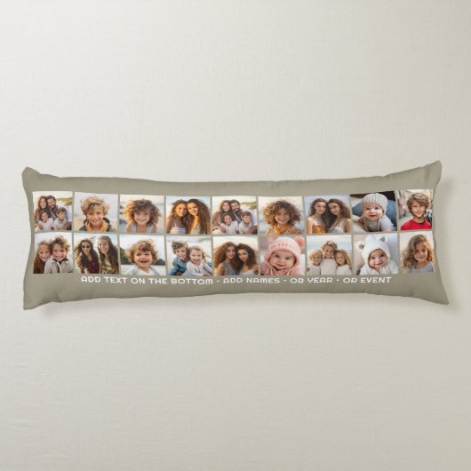 Creëer een Aangepaste fotocollage met 18 foto's Lichaamskussen (Achterkant)