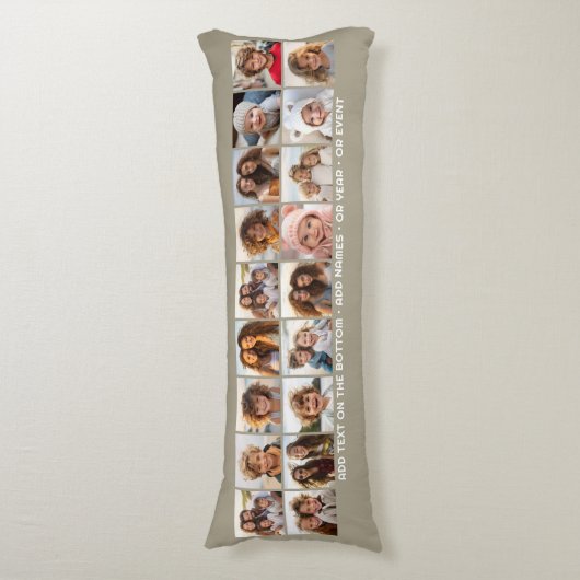 Creëer een Aangepaste fotocollage met 18 foto's Lichaamskussen (Voorkant Verticaal)