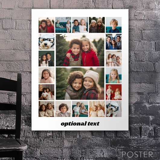 Creëer een Aangepaste fotocollage met 20 foto's Poster