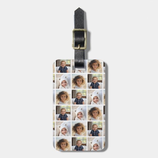Creëer een Aangepaste fotocollage met 3 foto's Bagagelabel (Voorkant verticaal)