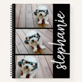 Creëer een Aangepaste fotocollage met 3 foto's Notitieboek (Voorkant)