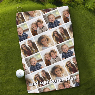 Creëer een Aangepaste fotocollage met 4 foto's Golfhanddoek