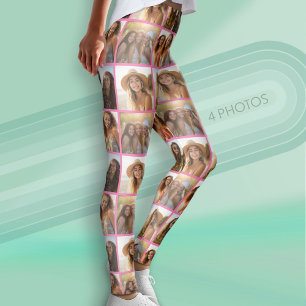 Creëer een Aangepaste fotocollage met 4 foto's Leggings