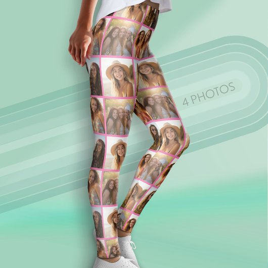Creëer een Aangepaste fotocollage met 4 foto's Leggings