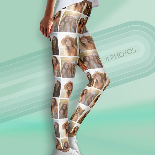 Creëer een Aangepaste fotocollage met 4 foto's Leggings