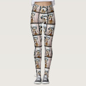 Creëer een Aangepaste fotocollage met 4 foto's Leggings (Voorkant)