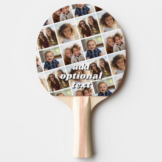 Creëer een Aangepaste fotocollage met 4 foto's Tafeltennisbatje (Voorkant)
