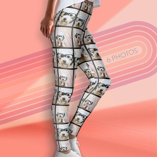 Creëer een Aangepaste fotocollage met 6 foto's Leggings