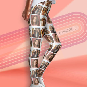 Creëer een Aangepaste fotocollage met 6 foto's Leggings