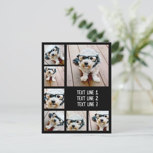 Creëer een Aangepaste fotocollage met 7 foto's - T Briefkaart (Staand voorkant)