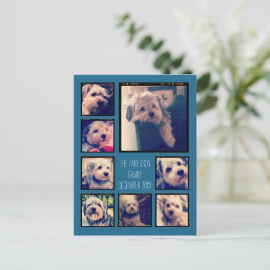 Creëer een Aangepaste fotocollage met 8 foto's Briefkaart (Staand voorkant)