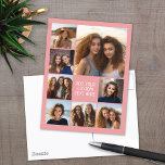 Creëer een Aangepaste fotocollage met 8 foto's Briefkaart<br><div class="desc">Gebruik je favoriete foto of afbeeldingen om een leuk hoopje te maken om met vrienden te delen. Een minimalistisch ontwerp met slechts momentopnamen en een tekstblok.</div>