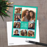 Creëer een Aangepaste fotocollage met 8 foto's Briefkaart<br><div class="desc">Gebruik je favoriete foto of afbeeldingen om een leuk hoopje te maken om met vrienden te delen. Een minimalistisch ontwerp met slechts momentopnamen en een tekstblok.</div>