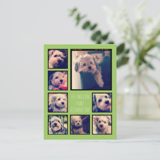 Creëer een Aangepaste fotocollage met 8 foto's Briefkaart (Staand voorkant)