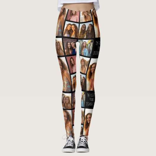 Creëer een Aangepaste fotocollage met 8 foto's Leggings (Voorkant)
