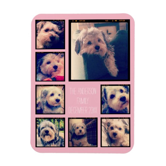 Creëer een Aangepaste fotocollage met 8 foto's Magneet (Verticaal)