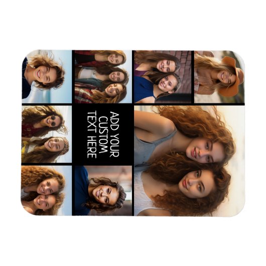 Creëer een Aangepaste fotocollage met 8 foto's Magneet (Horizontaal)