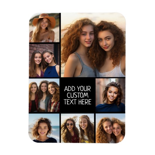 Creëer een Aangepaste fotocollage met 8 foto's Magneet (Verticaal)
