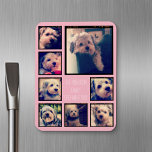 Creëer een Aangepaste fotocollage met 8 foto's Magneet<br><div class="desc">Roze - Gebruik je favoriete foto of afbeeldingen om een leuke wens te maken om met vrienden te delen.</div>
