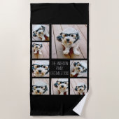 Creëer een Aangepaste fotocollage met 8 foto's Strandlaken (Voorkant)