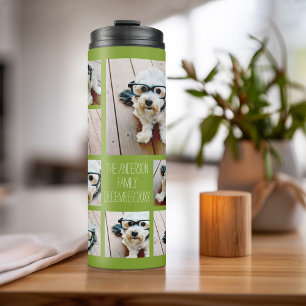 Creëer een Aangepaste fotocollage met 8 foto's Thermosbeker
