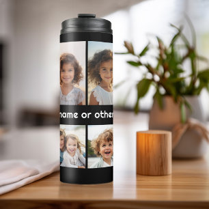 Creëer een Aangepaste fotocollage met 8 foto's Thermosbeker