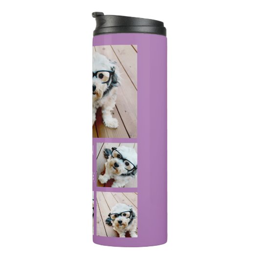 Creëer een Aangepaste fotocollage met 8 foto's Thermosbeker (Geroteerd rechts)