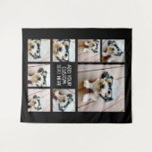 Creëer een aangepaste fotocollage met 8 zwarte fot wandkleed (Voorkant (horizontaal))