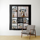 Creëer een aangepaste fotocollage met 8 zwarte fot wandkleed (In situ)