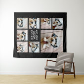 Creëer een aangepaste fotocollage met 8 zwarte fot wandkleed (In Situ (horizontaal))