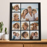 Creëer een Aangepaste fotocollage met 9 foto's Imitatie Canvas Print<br><div class="desc">Kan achtergrondkleur wijzigen — Gebruik je favoriete foto of afbeeldingen om een leuke keepname te maken om met vrienden te delen.</div>