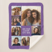Creëer een Aangepaste fotocollage met acht Paarse  Sherpa Deken (Voorkant)