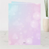 Creëer een aangepaste pastel blauw & roze bokeh kaart (Achterkant)