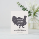 Creëer Een aangepaste slogan Turkije Thanksgiving Briefkaart (Staand voorkant)