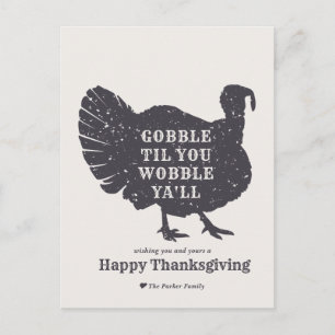 Creëer Een aangepaste slogan Turkije Thanksgiving Briefkaart