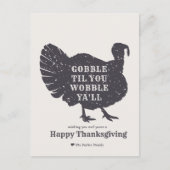 Creëer Een aangepaste slogan Turkije Thanksgiving Briefkaart (Voorkant)
