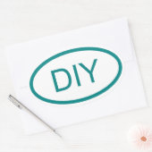 Creëer een Blauwgroen eurostijl Ovale Sticker (Envelop)