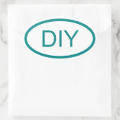 Creëer een Blauwgroen eurostijl Ovale Sticker (Tas)