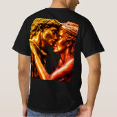 Creëer een bronzen beeld van een prehistorisch kop t-shirt (Achterkant)