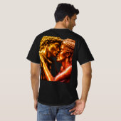 Creëer een bronzen beeld van een prehistorisch kop t-shirt (Achterkant volledig)