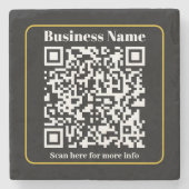 Creëer een direct scanbare QR-code voor bedrijven Stenen Onderzetter (Voorkant)