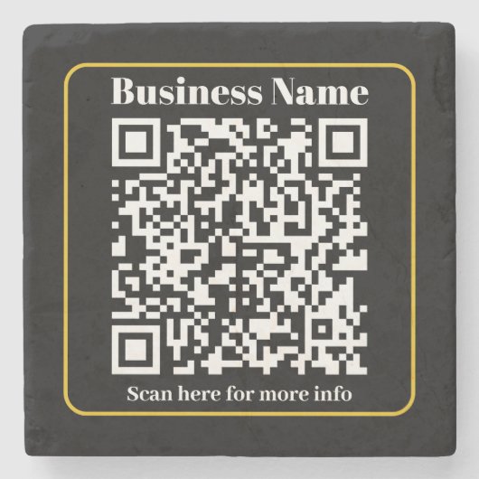Creëer een direct scanbare QR-code voor bedrijven Stenen Onderzetter (Voorkant)