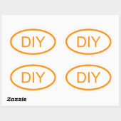 Creëer een donkere Oranje eurostijl Ovale Sticker (Vel)