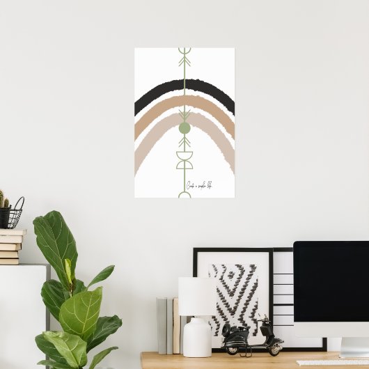Creëer een eenvoudiger leven - Abstracte Boog Poster (Thuiskantoor)