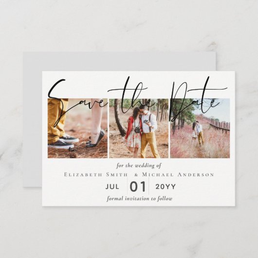 Creëer een Elegant Verloving Foto opslaan Datum (Voorkant / Achterkant)