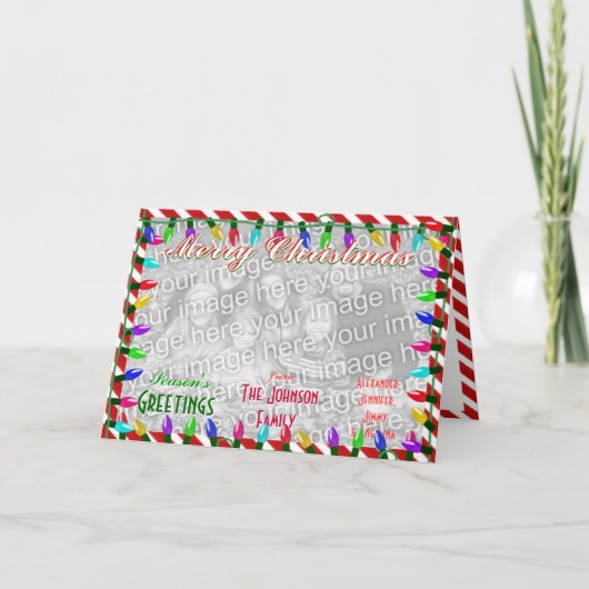 Creëer een Foto van de Familie van Kerstmis van de Feestdagen Kaart (Voorkant)