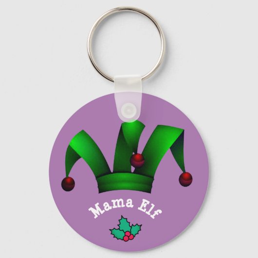 Creëer Een gepersonaliseerde Mama Elf Unieke Kerst Sleutelhanger (Voorkant)