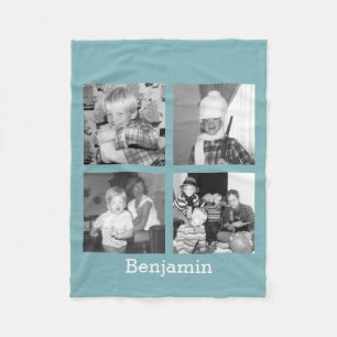 Creëer een Instagram Collage met 4 foto's Fleece Deken
